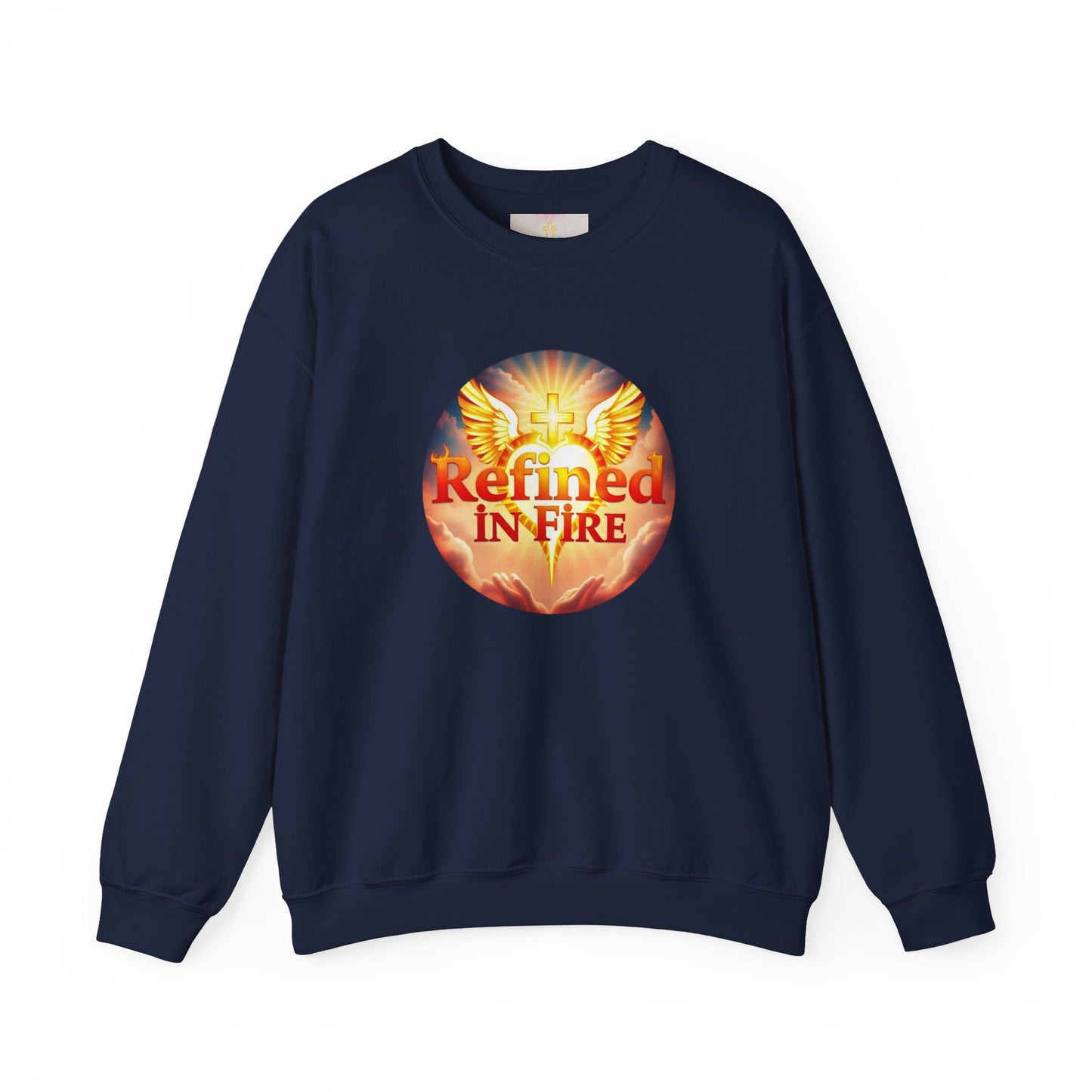 Women’s “Refined in Fire” Christian Sweatshirt – Bold Flame Design Pullover