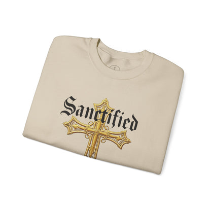 Sanctified Men's Gothic Cross Sweatshirt – Bold Christian Comfort