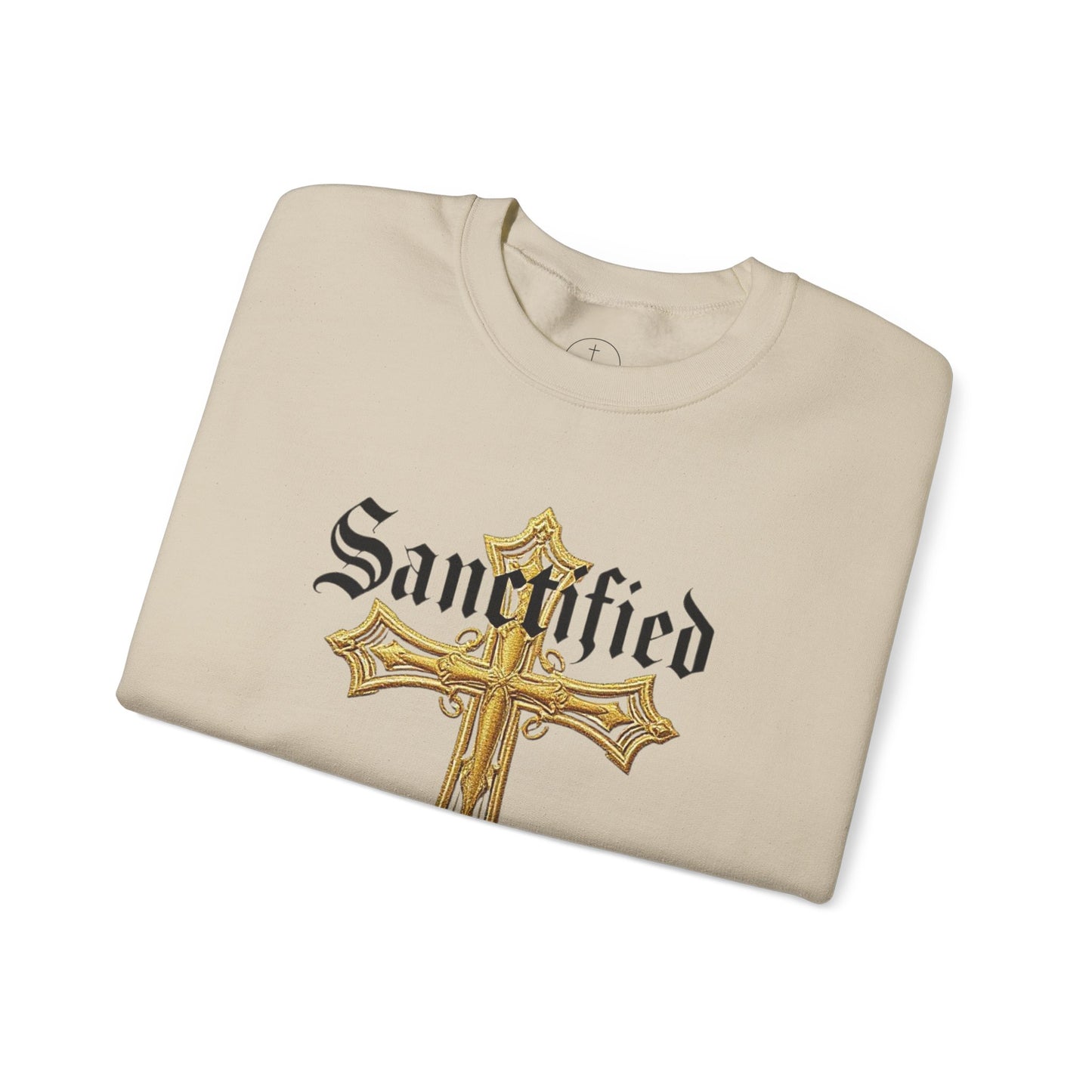 Sanctified Women's Gothic Cross Sweatshirt – Elegant Faith Wear