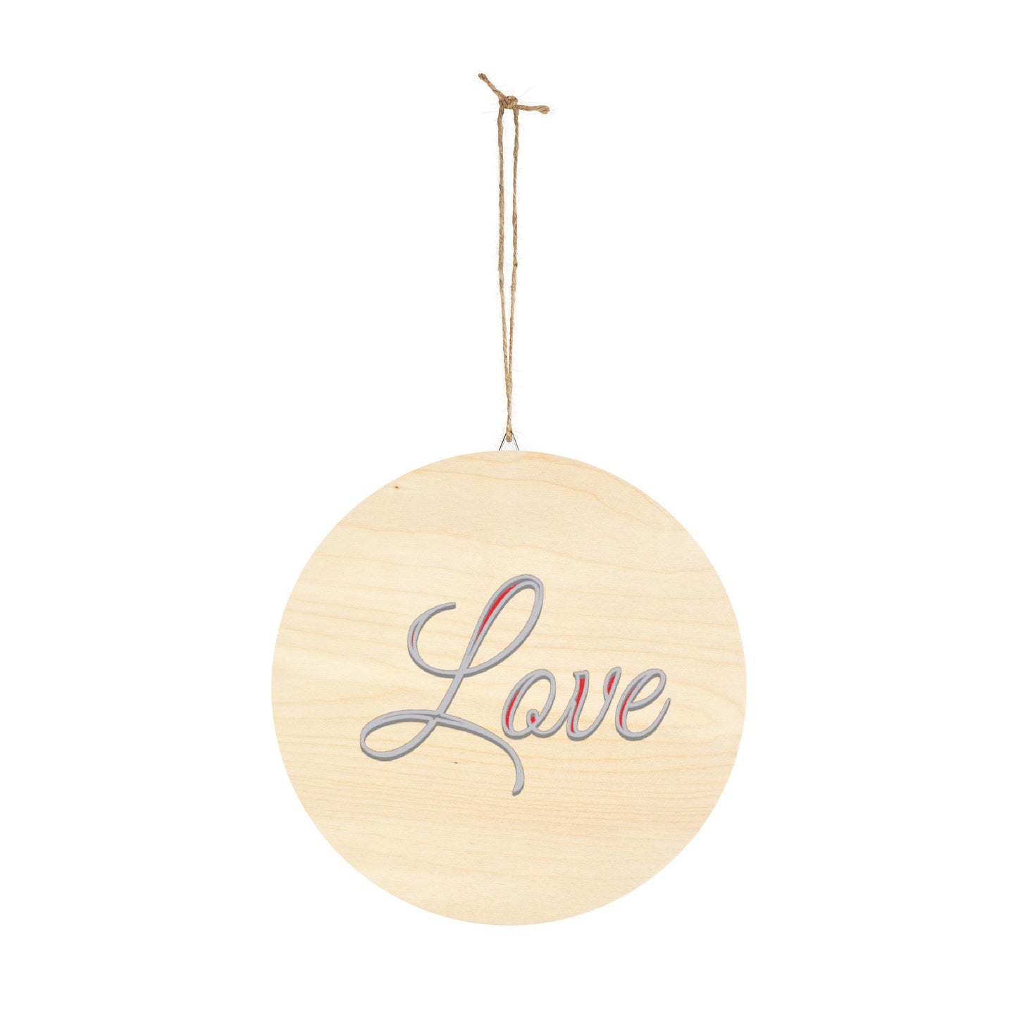 Faith, Hope and Love 'Love' Wall Hanging  — Inspirational Christian Wooden Décor