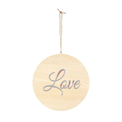 Faith, Hope and Love 'Love' Wall Hanging  — Inspirational Christian Wooden Décor