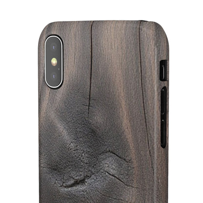 iPhone Snap Case – Dark Wood Grain Design