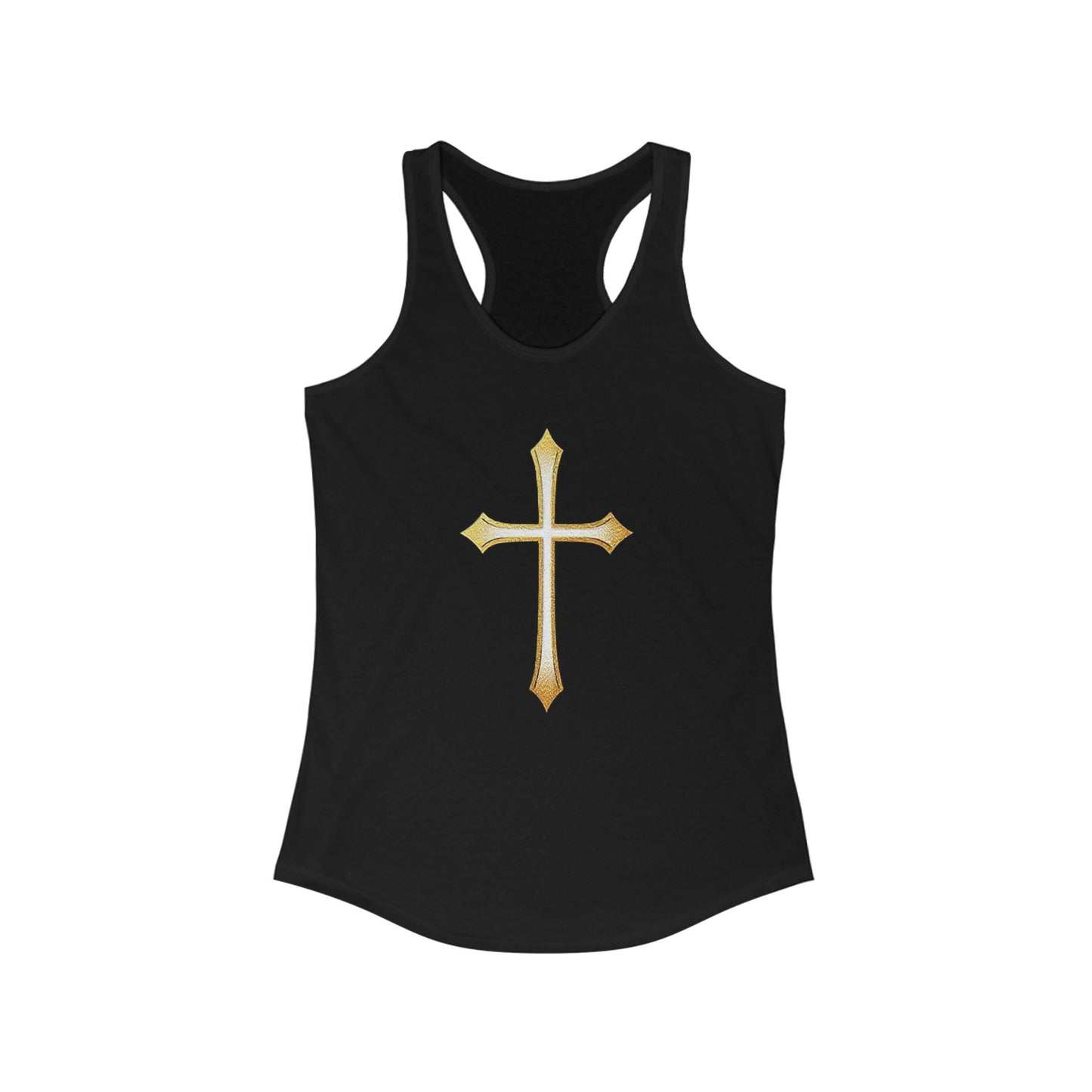 Women’s Gold Cross Racerback Tank – Christian Faith Apparel