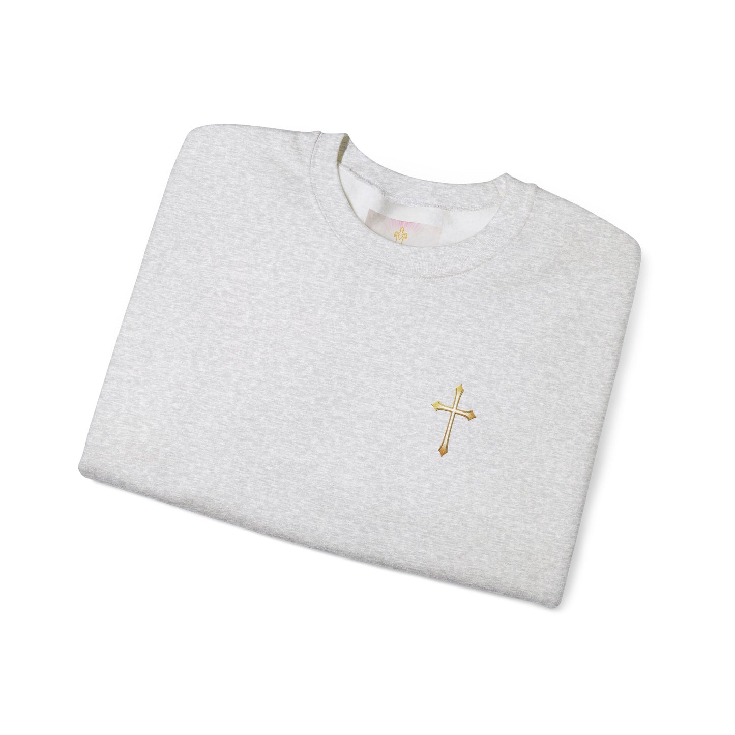 Men’s Elegance w/ Gold Cross Sweatshirt – Subtle Christian Faith Apparel