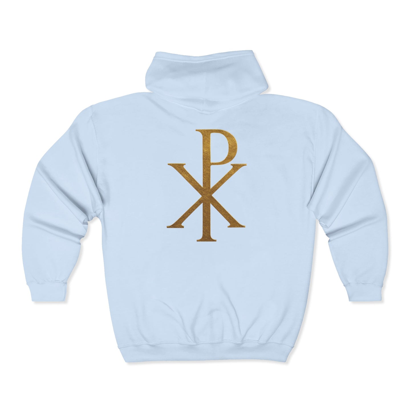 Radiant Faith Women's Zip-Up Hoodie with Gold Chi Rho Design