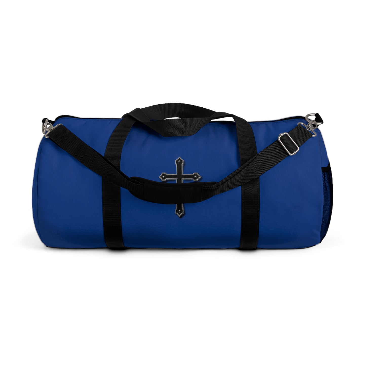 Divine Strength Duffle Bag in Blue – Carry the Cross with Purpose