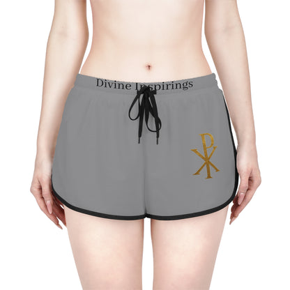 Radiant Faith Women's Shorts in Grey with Chi Rho Design