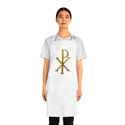 Gold Chi Rho Christian Kitchen Apron – Faith & Light in Every Meal