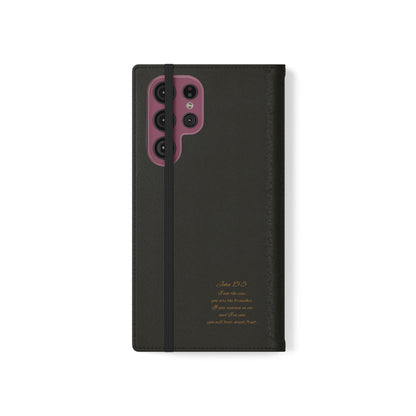 Floral Cross Wallet (black) Case for Samsung– Faith in Bloom