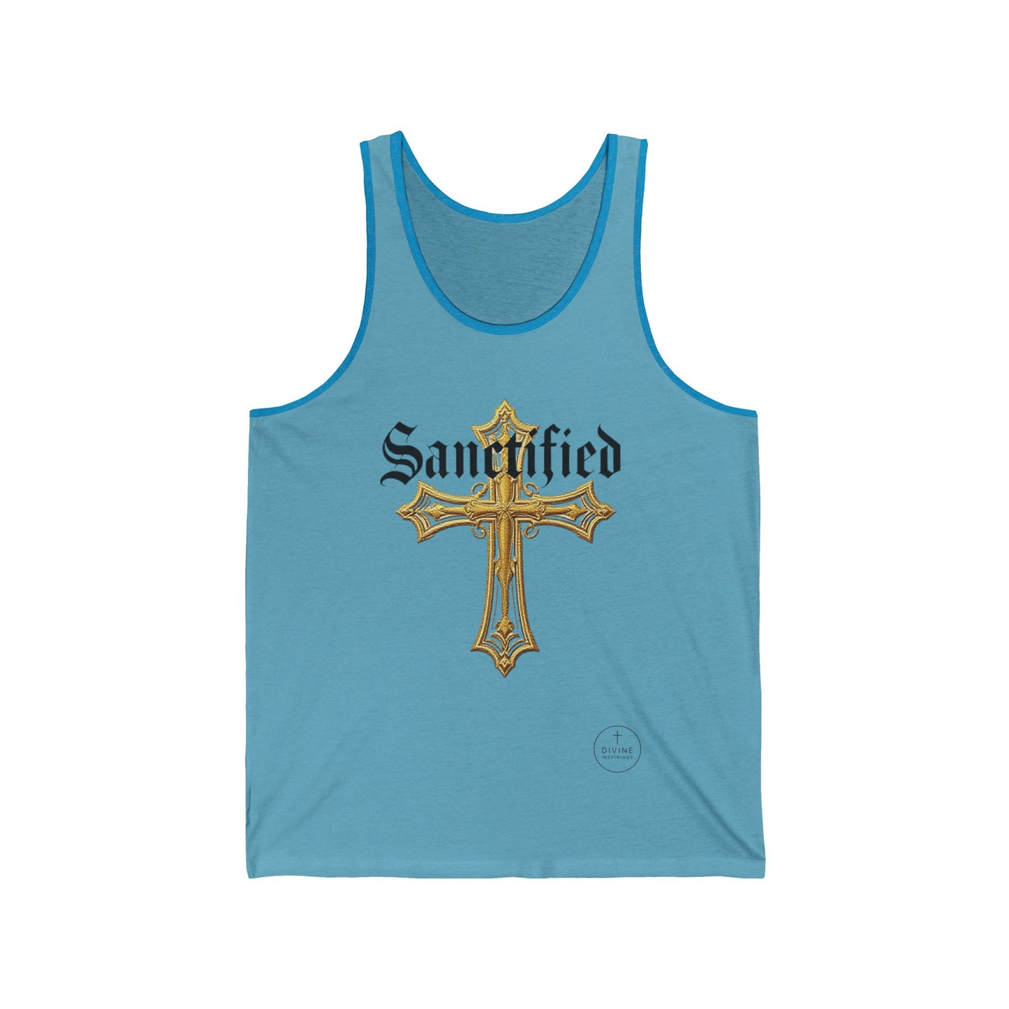Sanctified Men's Gothic Cross Tank Top – Bold Faith Wear