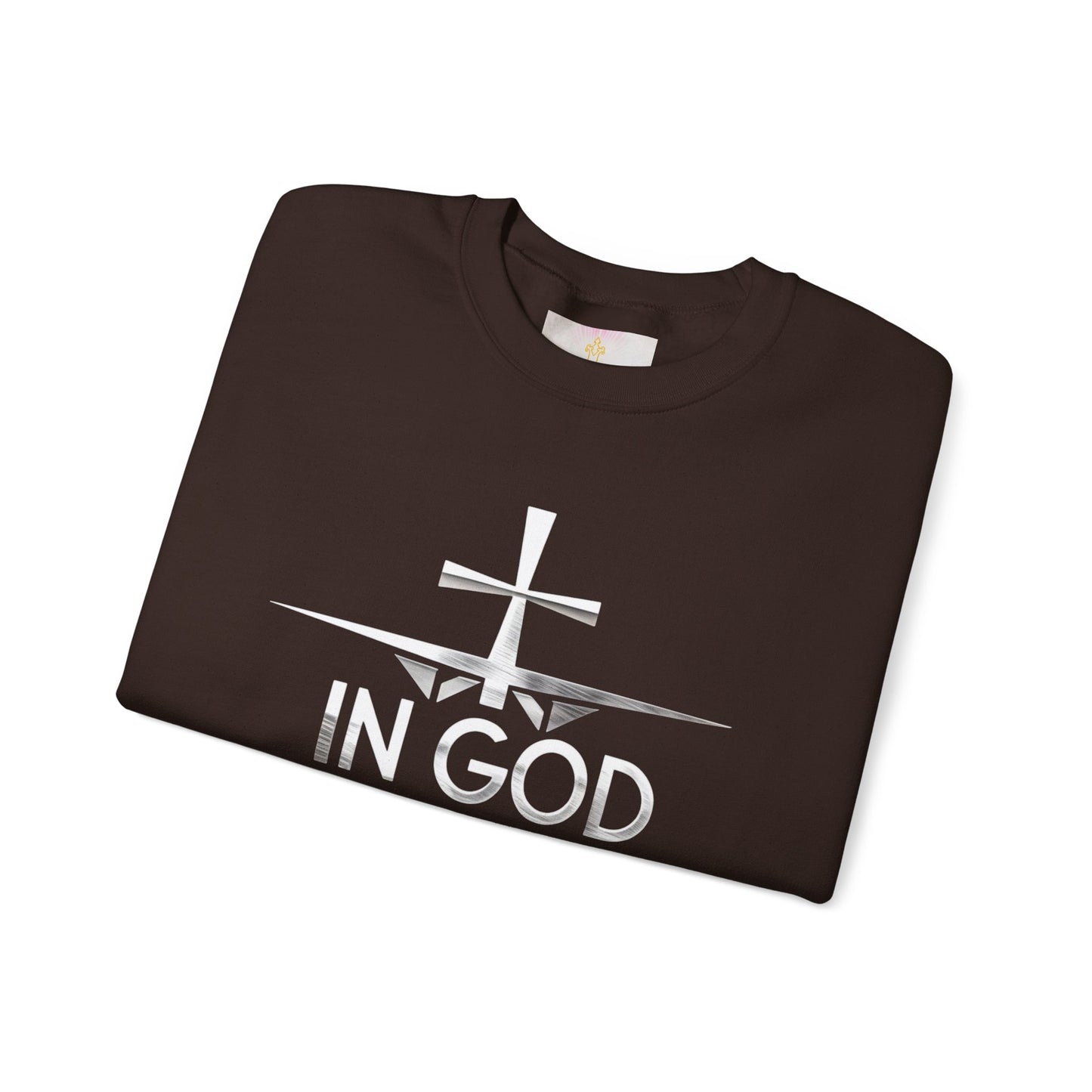 In God We Trust | Women’s Christian Sweatshirt with Scripture Back Print