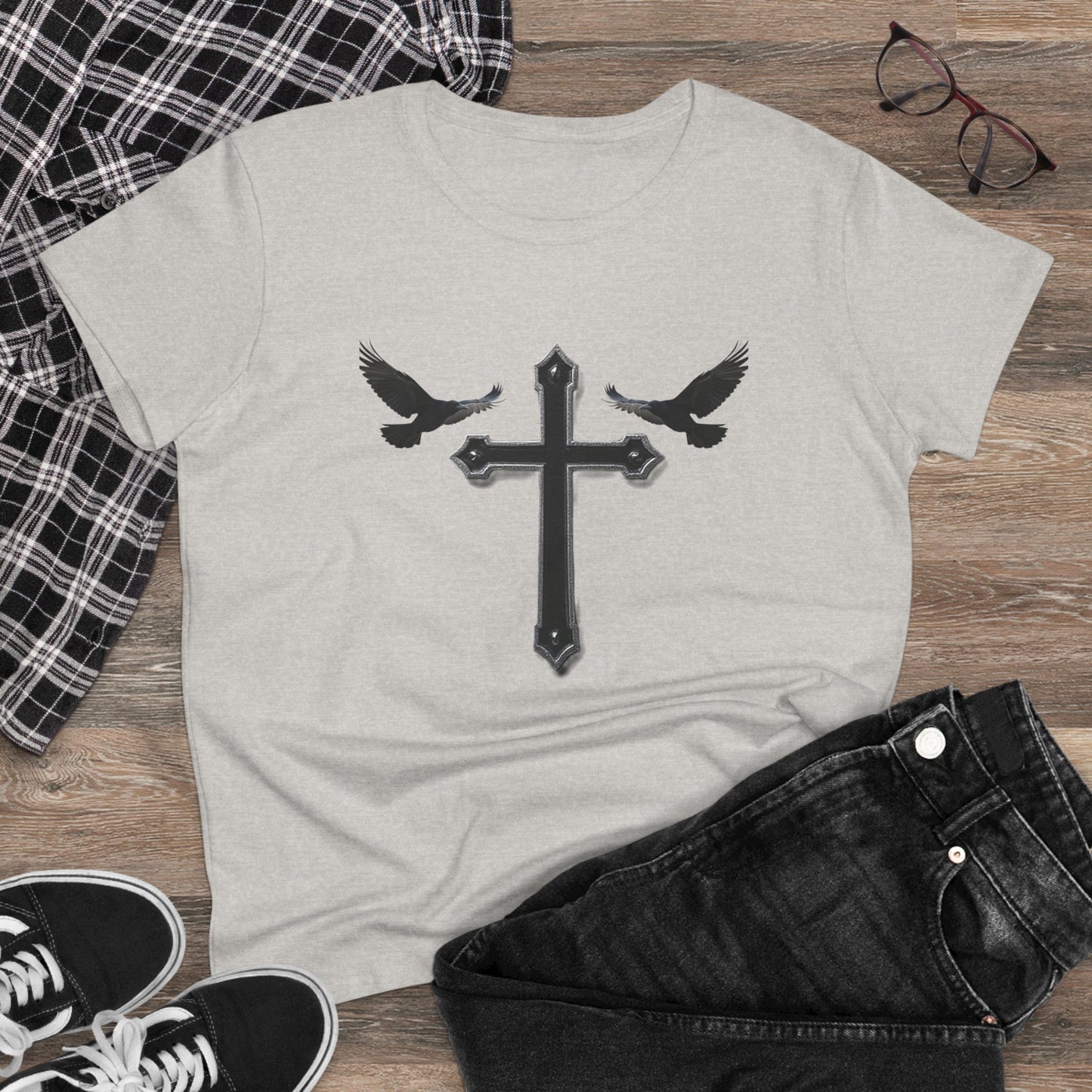 Fed by Faith – Cross & Crows Women’s Tee