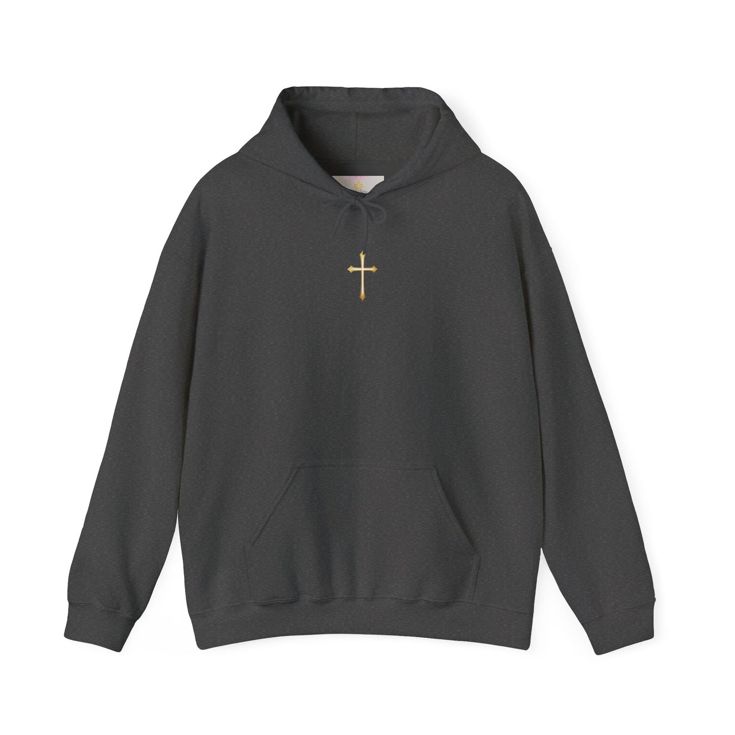 Women’s Gold Cross Hoodie – Christian Faith Hoodie with Front & Back Design