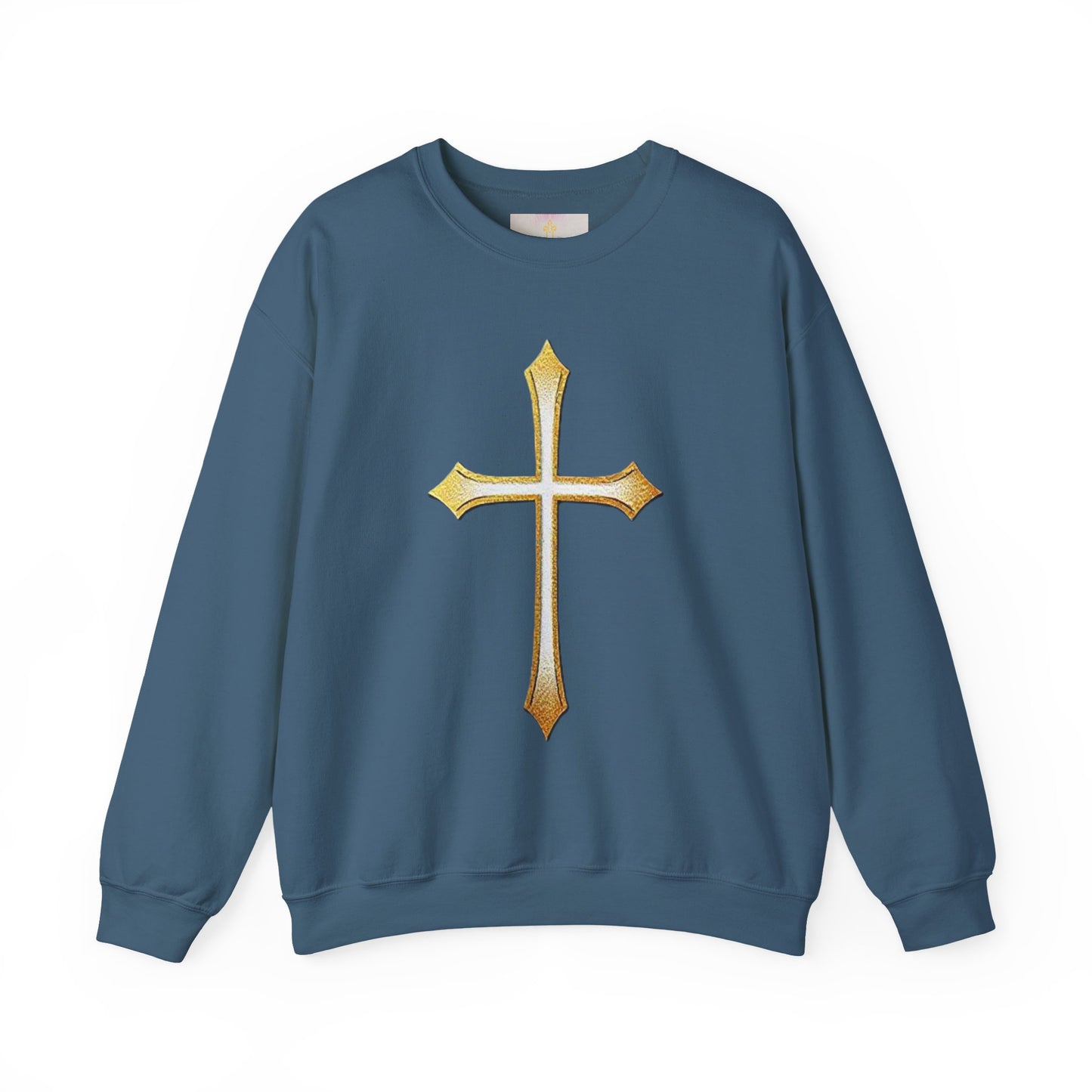 Women’s Gold Cross Sweatshirt – Christian Faith Apparel