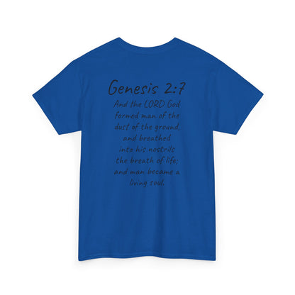 Formed from the Dust | Men’s Christian T-Shirt with Genesis 2:7 (Dark Lettering)