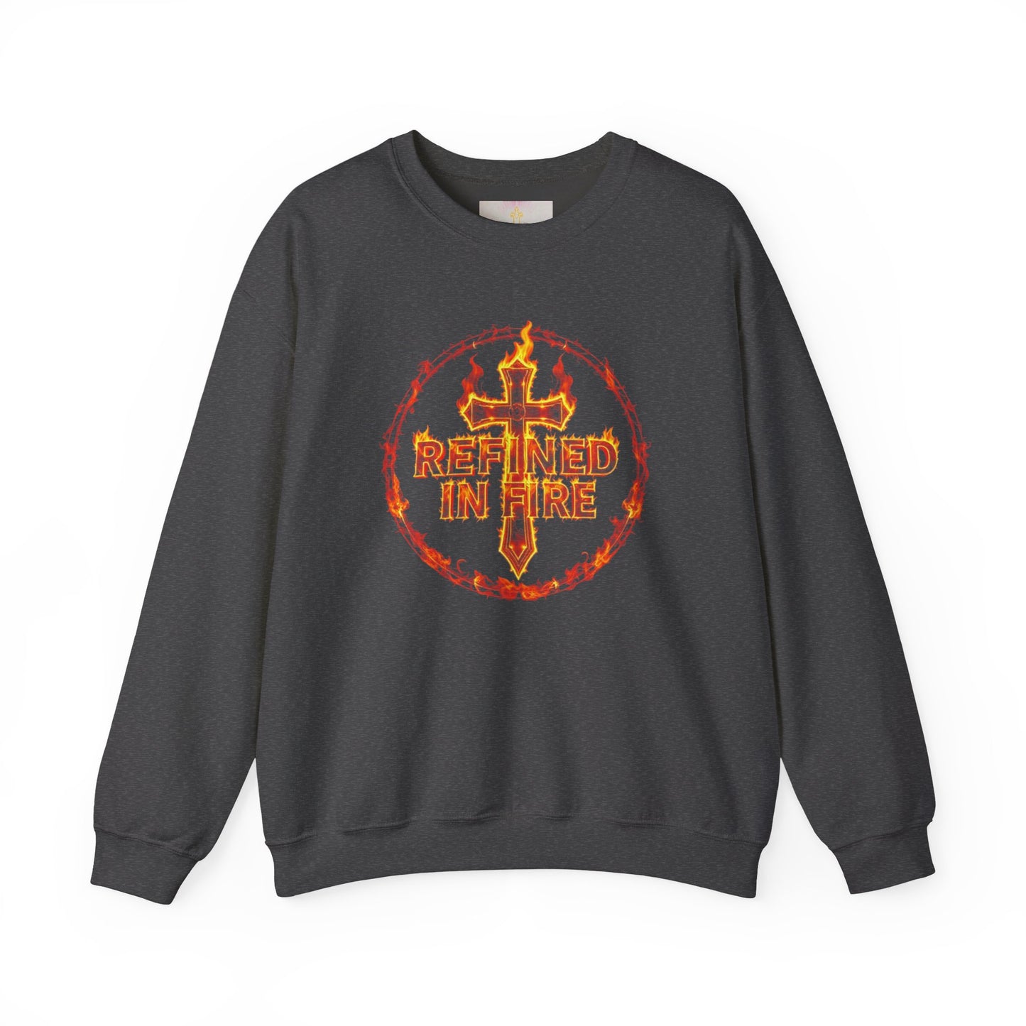 Women’s “Refined in Fire” Christian Sweatshirt – Bold Flame Design Pullover