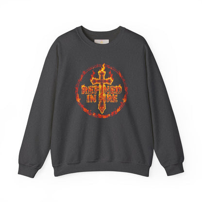 Women’s “Refined in Fire” Christian Sweatshirt – Bold Flame Design Pullover