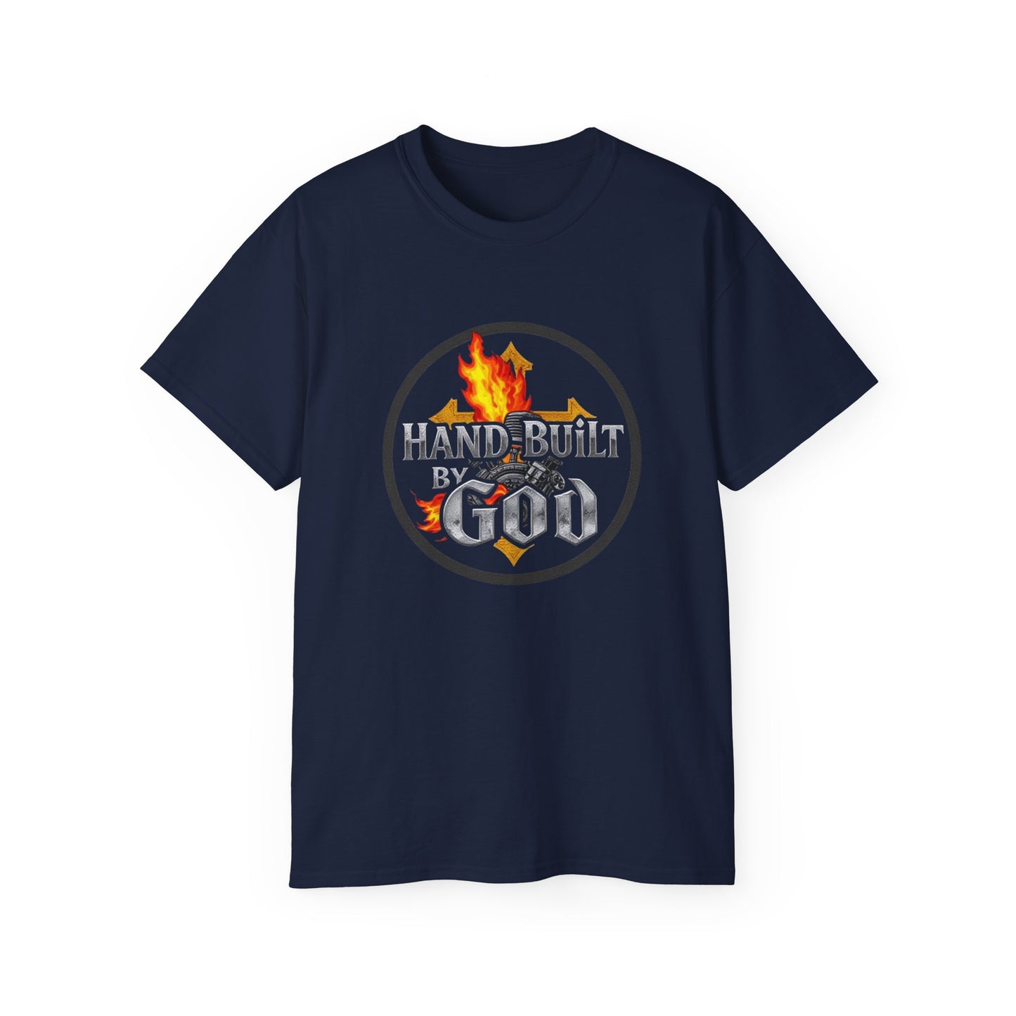 Men’s “Hand Built By God” Christian T-Shirt – Faith-Inspired Statement Tee