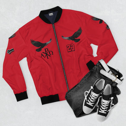 Faithful Guardians – Cross & Crows Men’s Bomber Jacket in Red