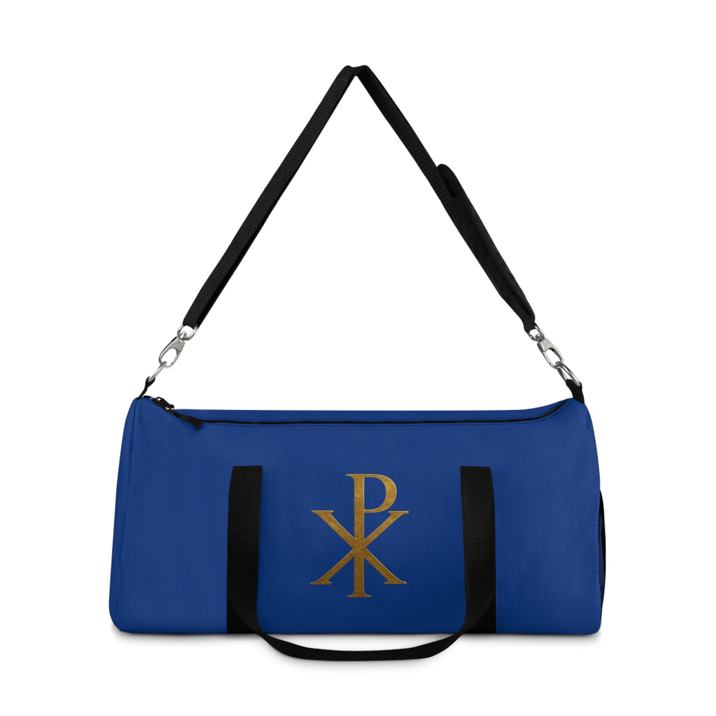 Christ’s Victory Duffle Bag in Blue – Chi Rho Symbol