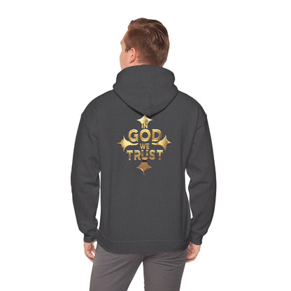 In God We Trust (Gold) - Men's Christian Hoodie with Golden Cross