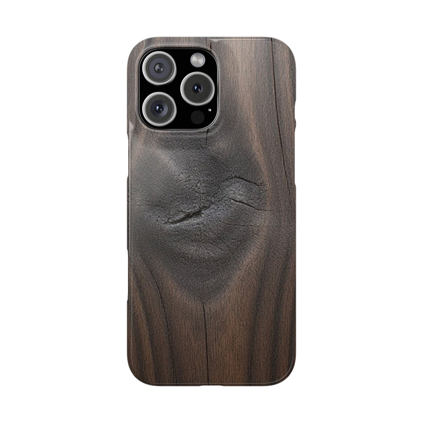 iPhone Snap Case – Dark Wood Grain Design