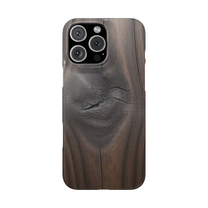 iPhone Snap Case – Dark Wood Grain Design