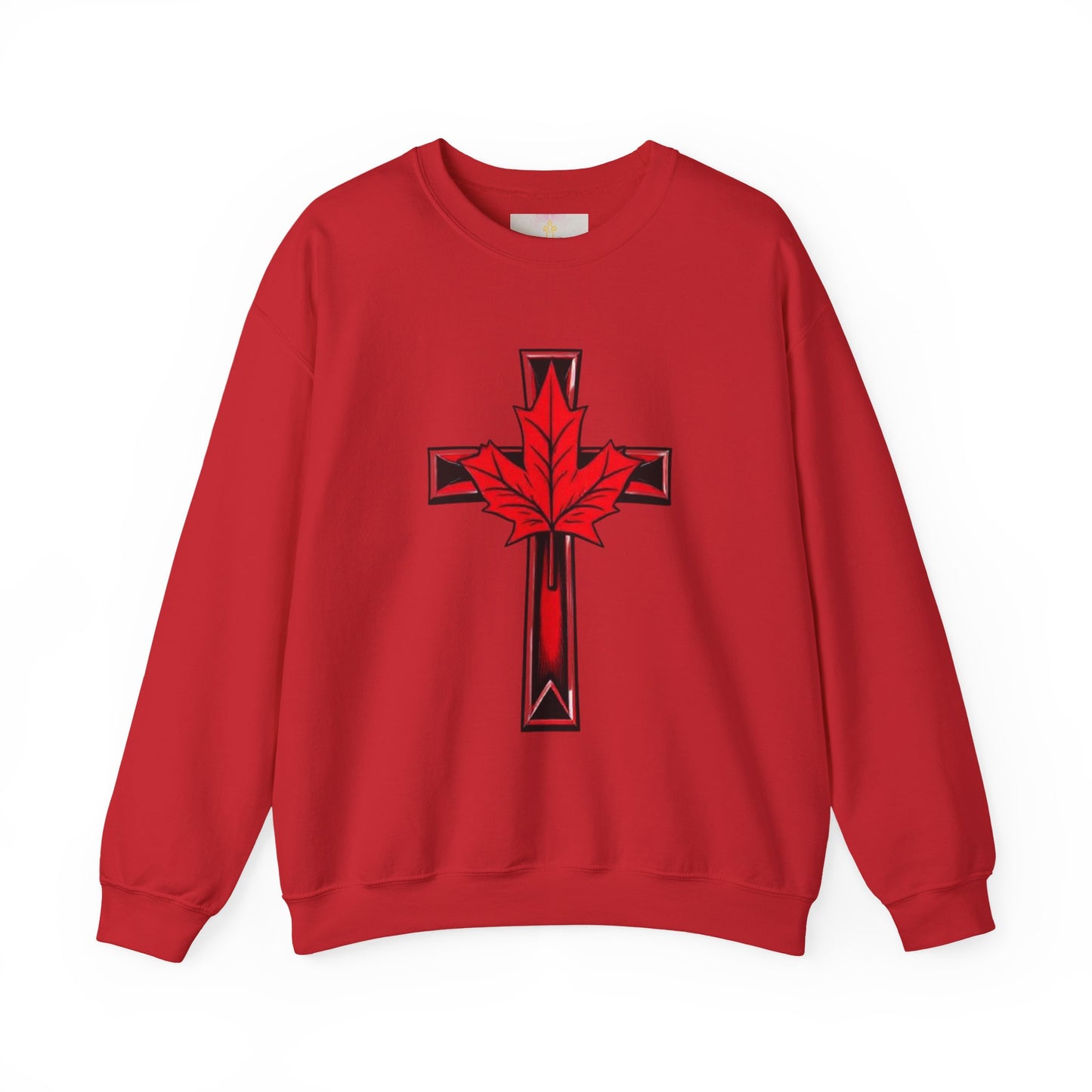 Faith & Flag – Women’s Patriotic Sweatshirt with Cross and Maple Leaf