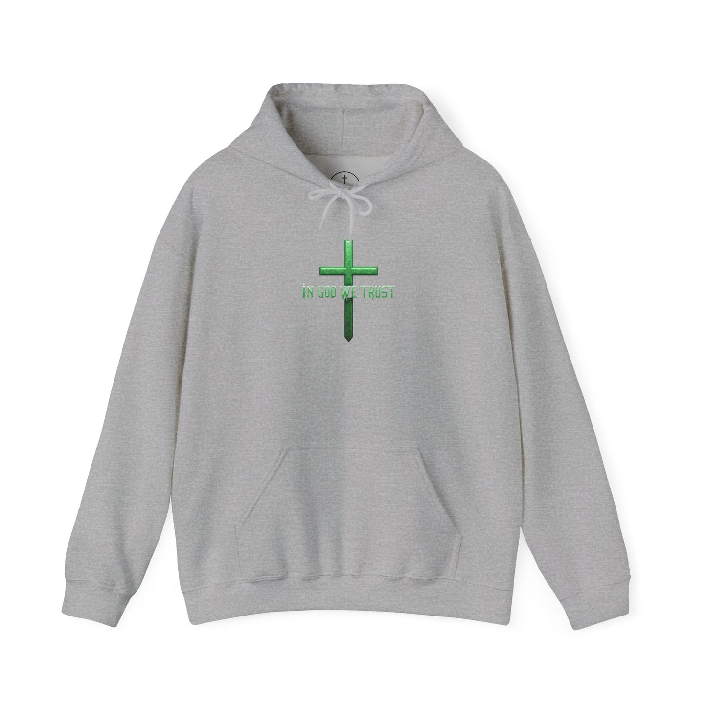 In God We Trust – Men’s Christian Hoodie (Green Design)