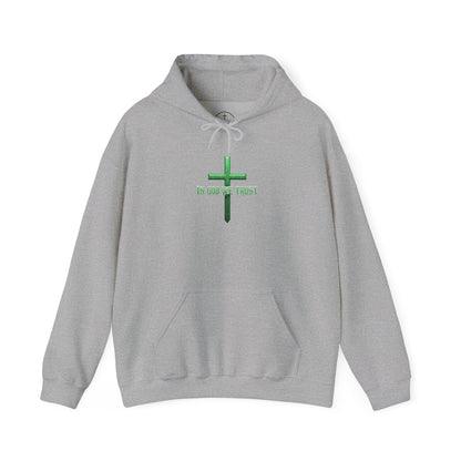 In God We Trust – Men’s Christian Hoodie (Green Design)