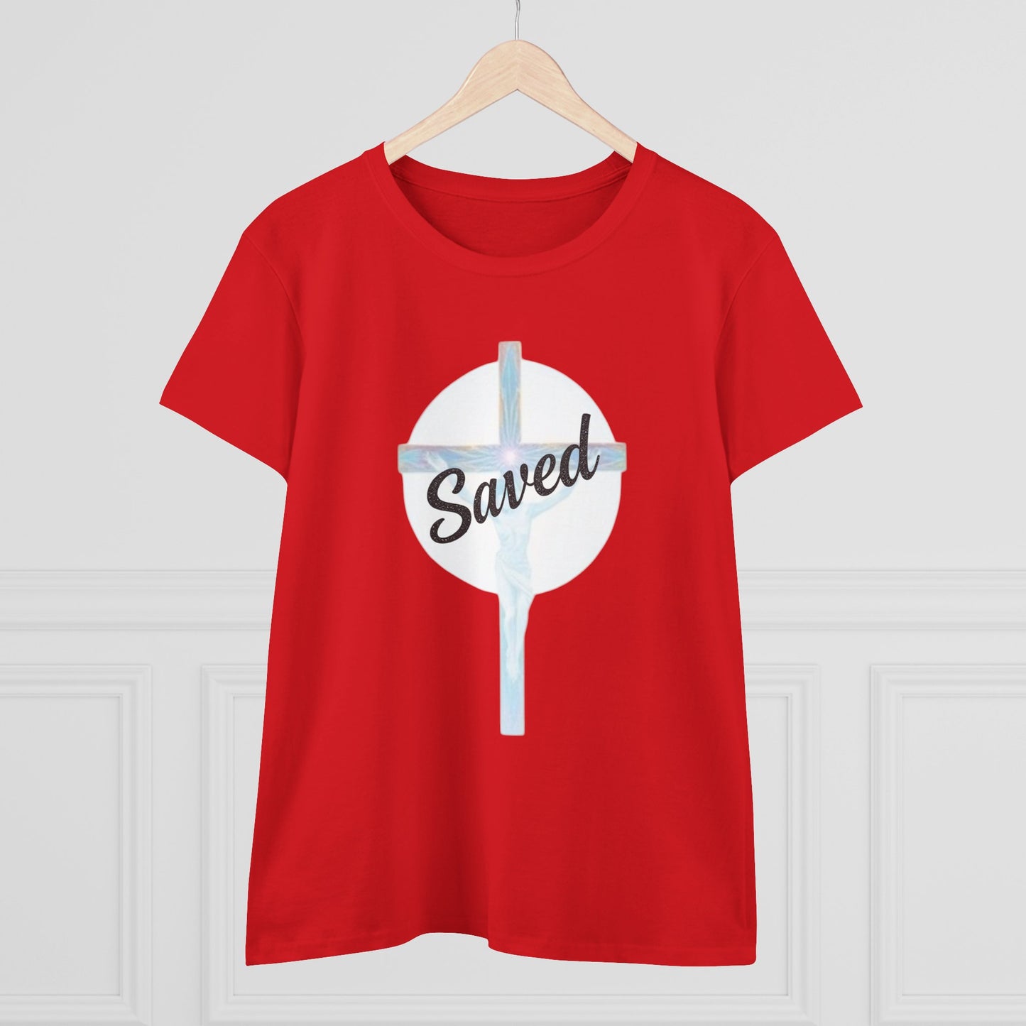 Redeemed & Saved – Women’s Christian Cross T-Shirt