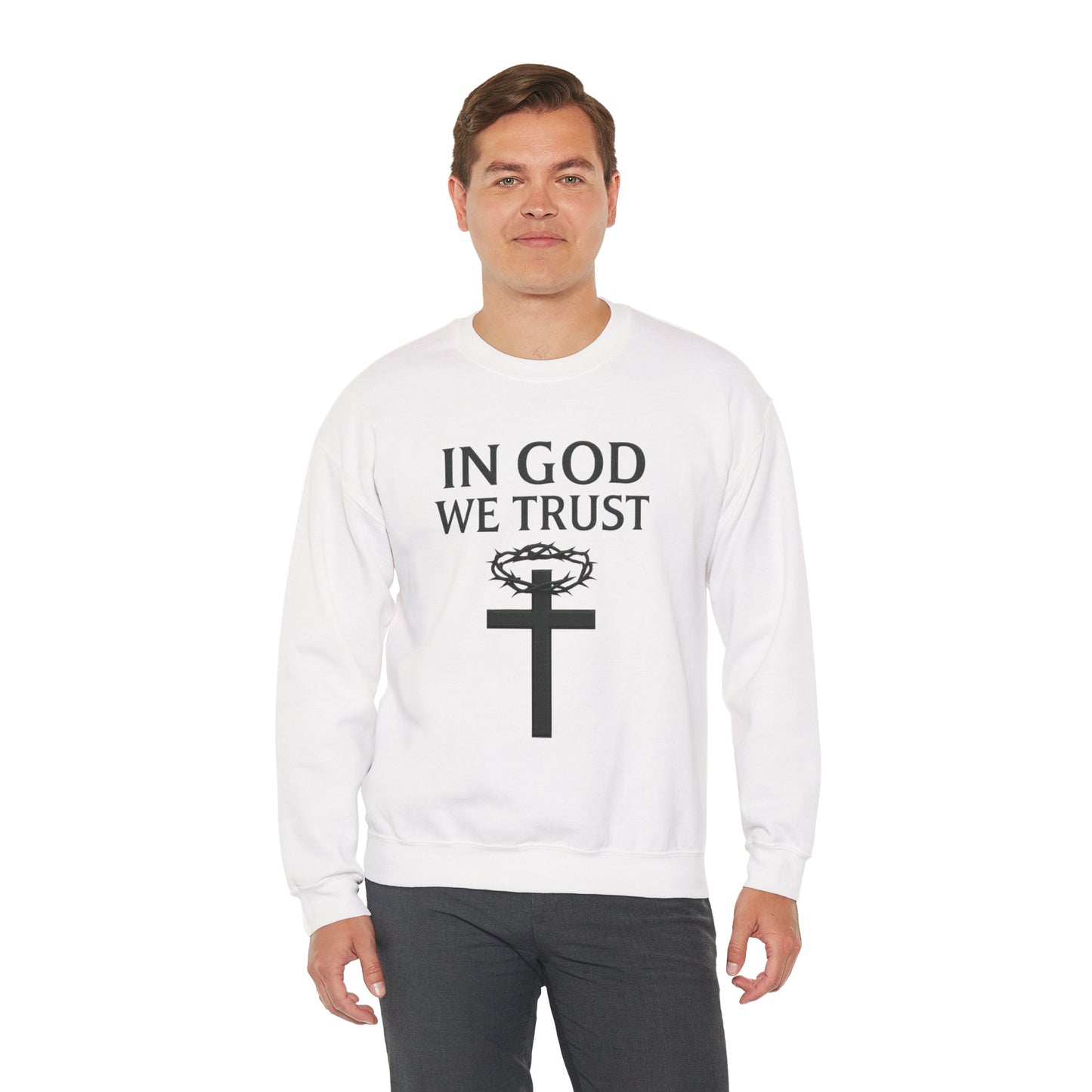 In God We Trust (Crown of Thorns) - Men’s Christian Sweatshirt