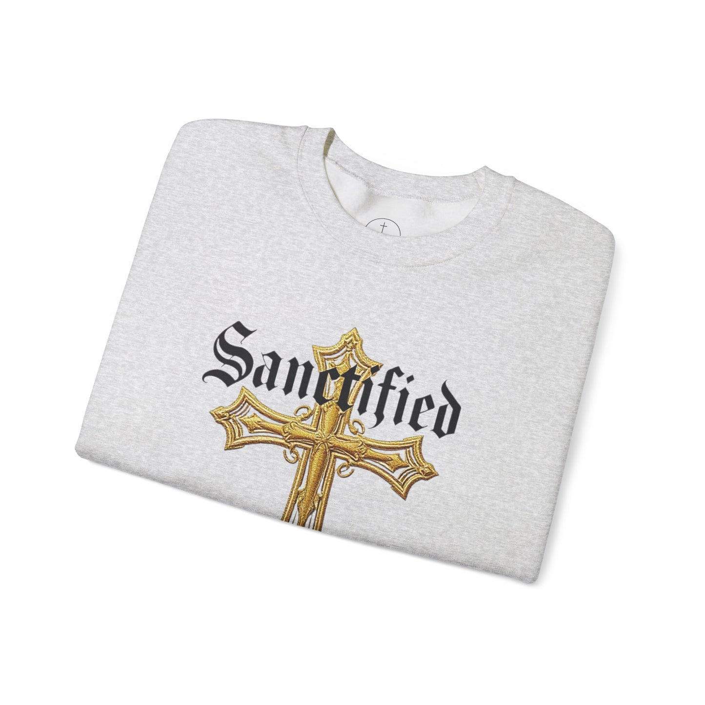 Sanctified Women's Gothic Cross Sweatshirt – Elegant Faith Wear