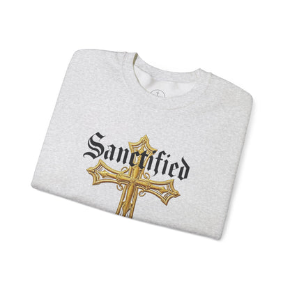 Sanctified Women's Gothic Cross Sweatshirt – Elegant Faith Wear