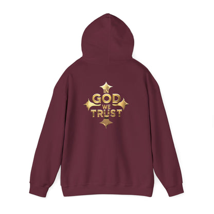 In God We Trust (Gold) - Women's Christian Hoodie with Golden Cross