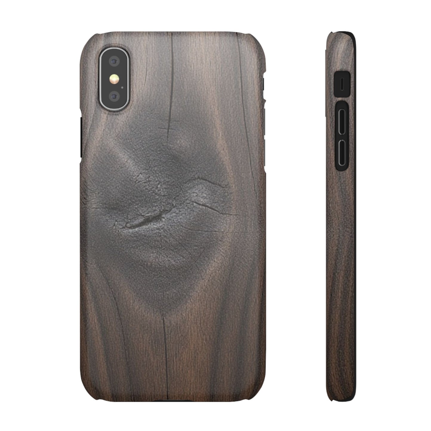 iPhone Snap Case – Dark Wood Grain Design