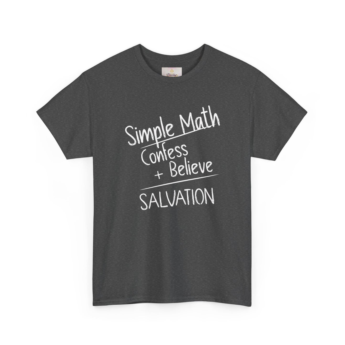 Simple Math of Salvation Men’s T-Shirt – Bold Faith (White Chalk)