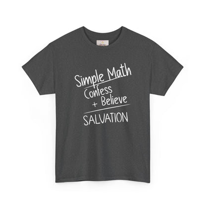 Simple Math of Salvation Men’s T-Shirt – Bold Faith (White Chalk)