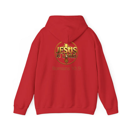 Jesus is Lord - Men's Christian Hoodie with Golden Cross