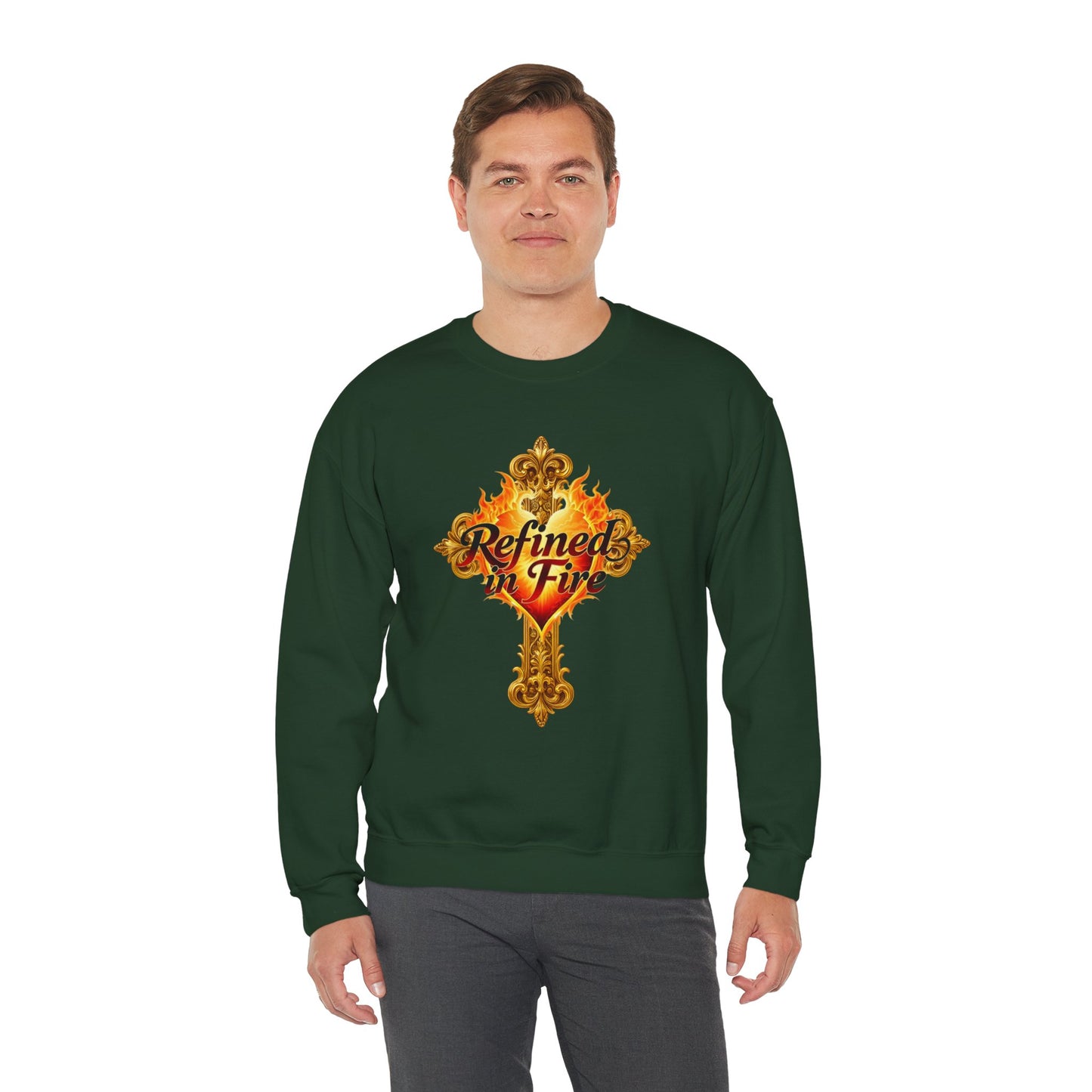 Refined in Fire - Men's Ornate Christian Sweatshirt