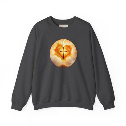 Women’s Sacred Heart Christian Sweatshirt – Symbol of Divine Love Pullover