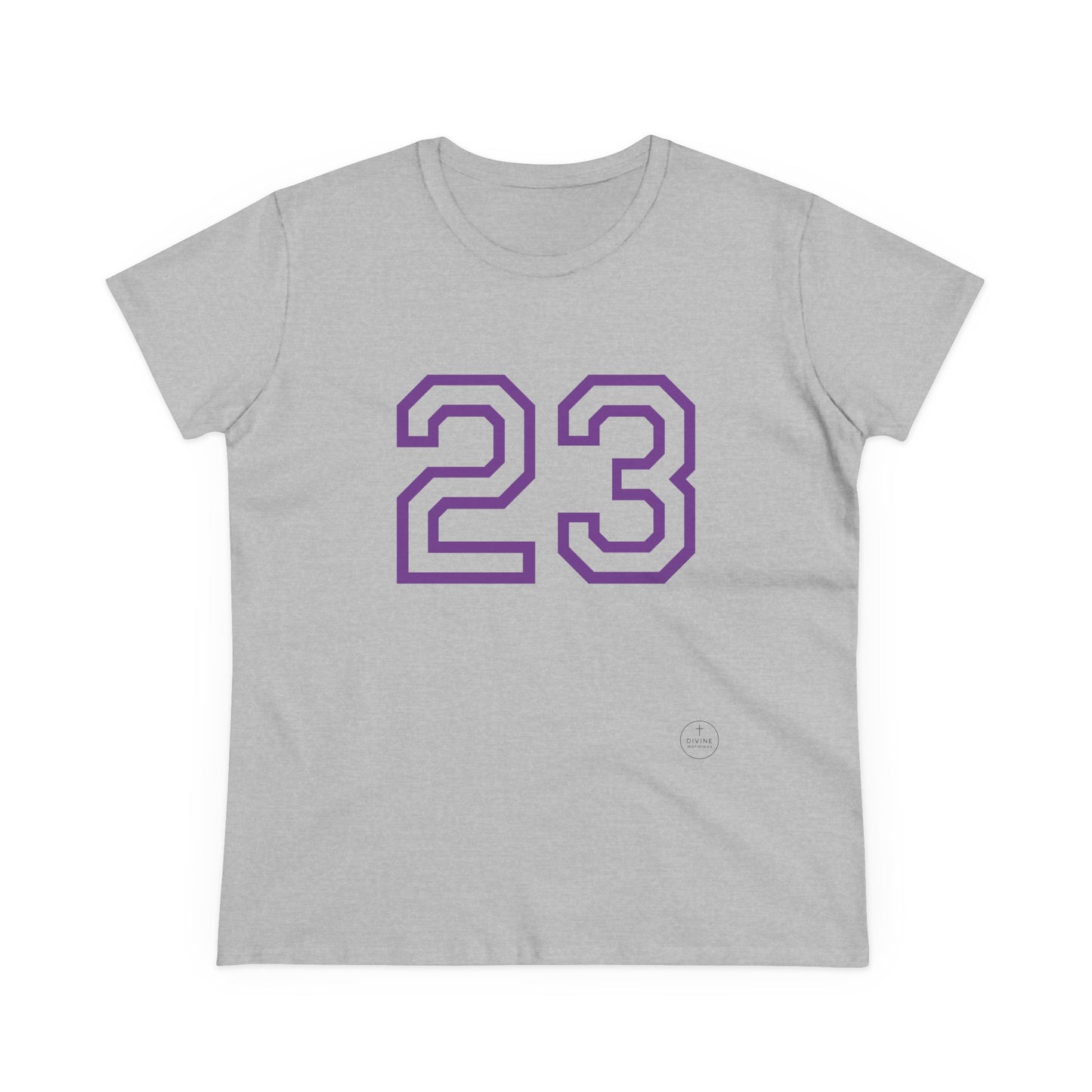 Psalm 23 Women’s Tee – Inspired Sports-Style Shirt (Purple Numbering)