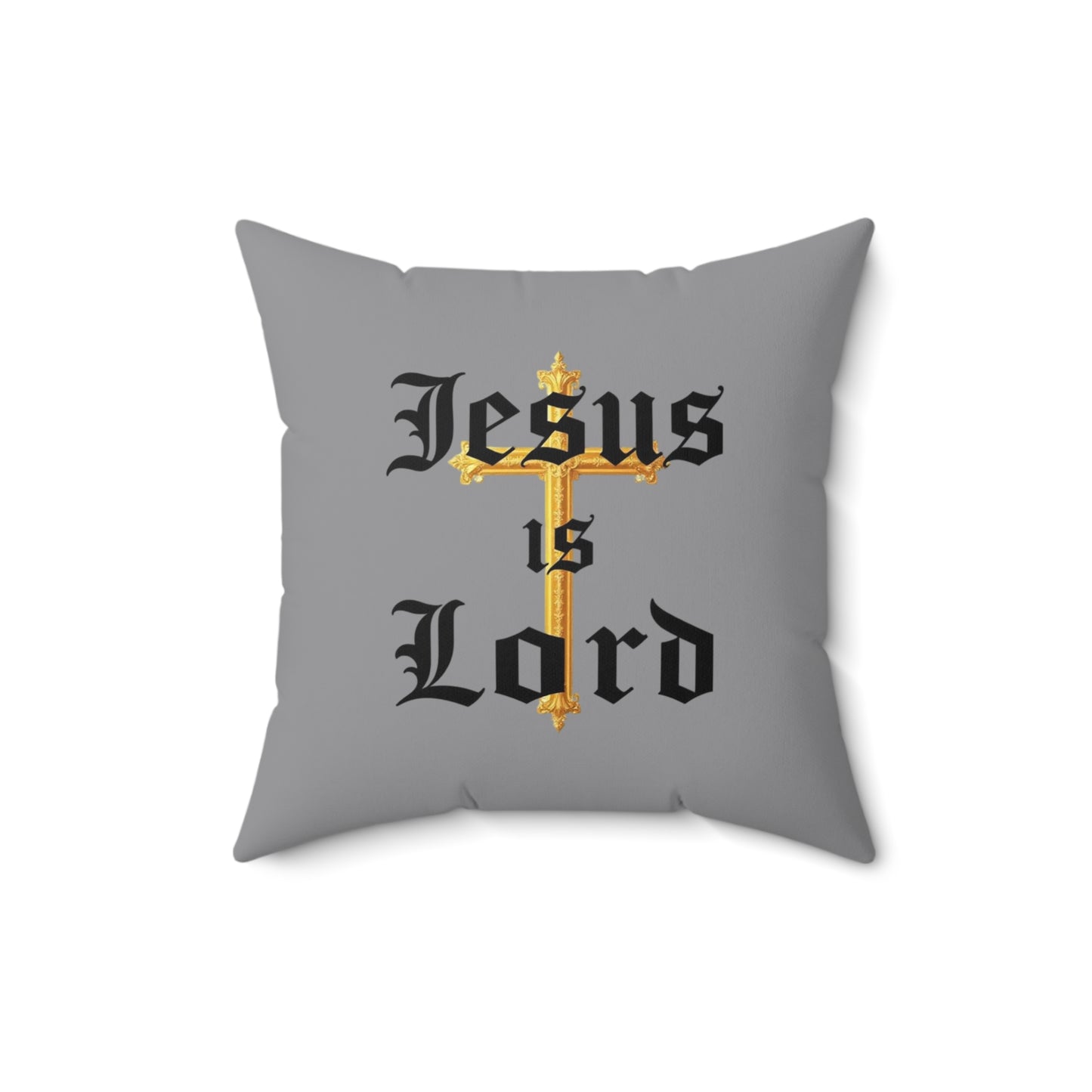 King of Kings in Grey – ‘Jesus is Lord’ Throw Pillow
