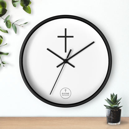 Minimalist Black Cross Wall Clock – Elegant Christian Home Decor