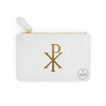 “Divine Seal” | Women’s Mini Clutch – Gold Chi Rho Elegance