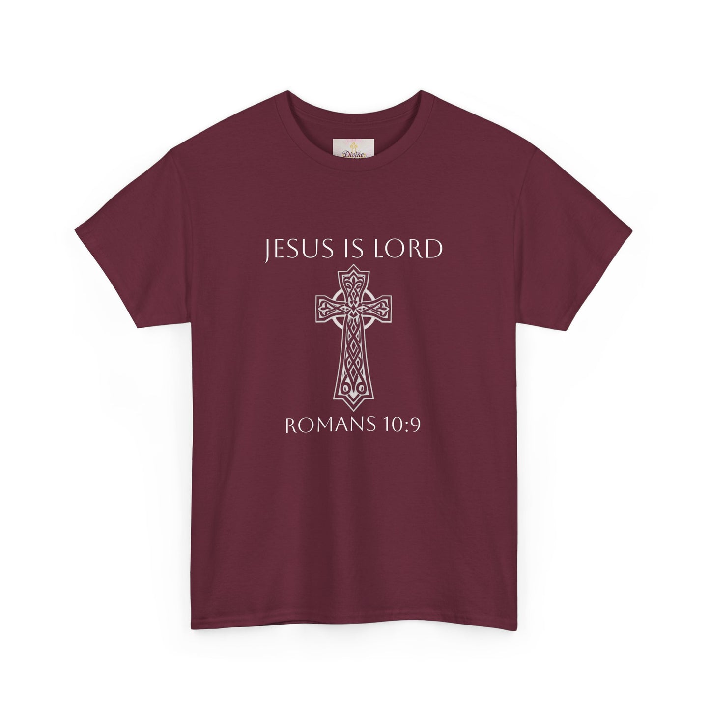 Women's Jesus is Lord Christian T-Shirt – Modern Cross Design (White Lettering)
