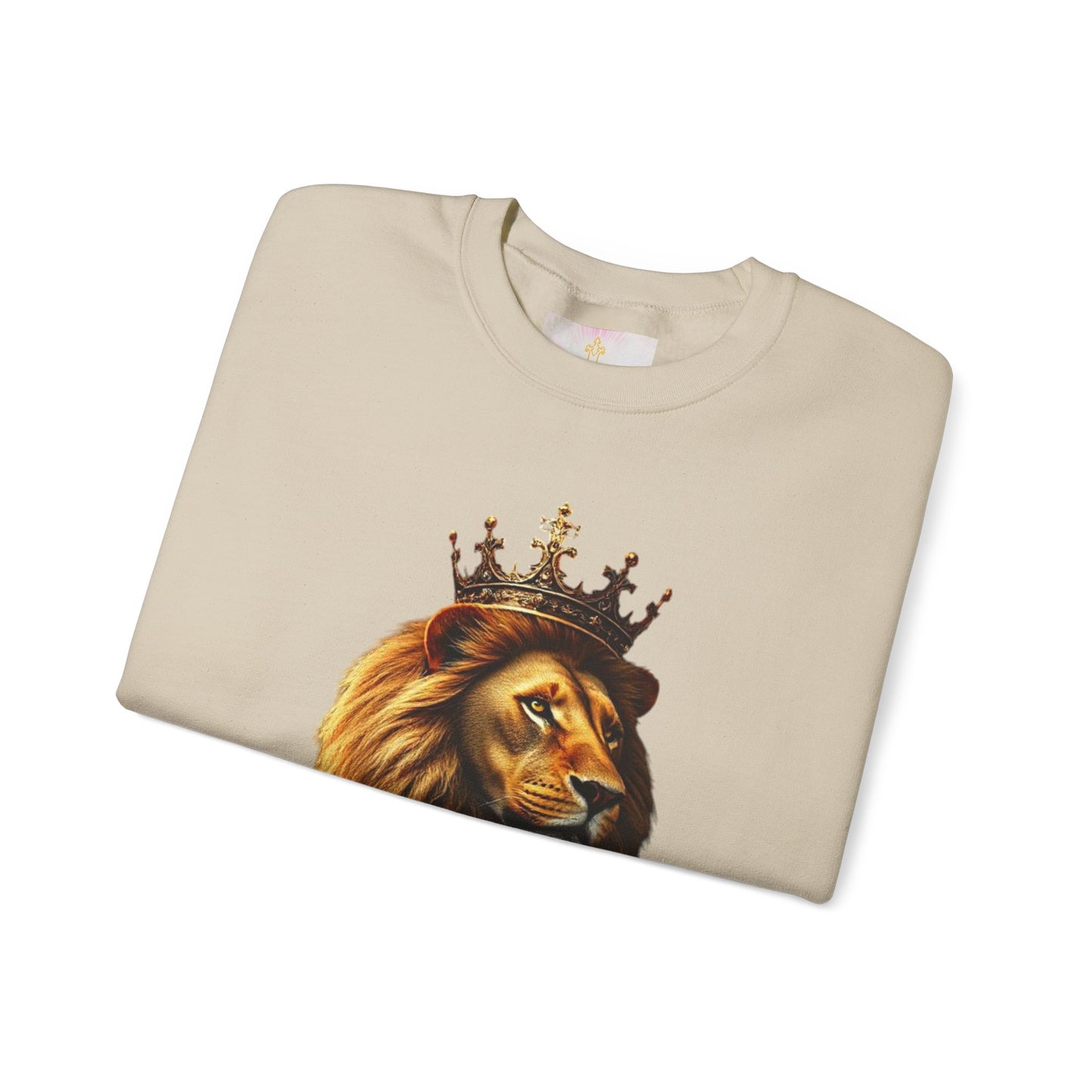 Christ is King – Women’s Christian Sweatshirt with Crowned Lion & Cross