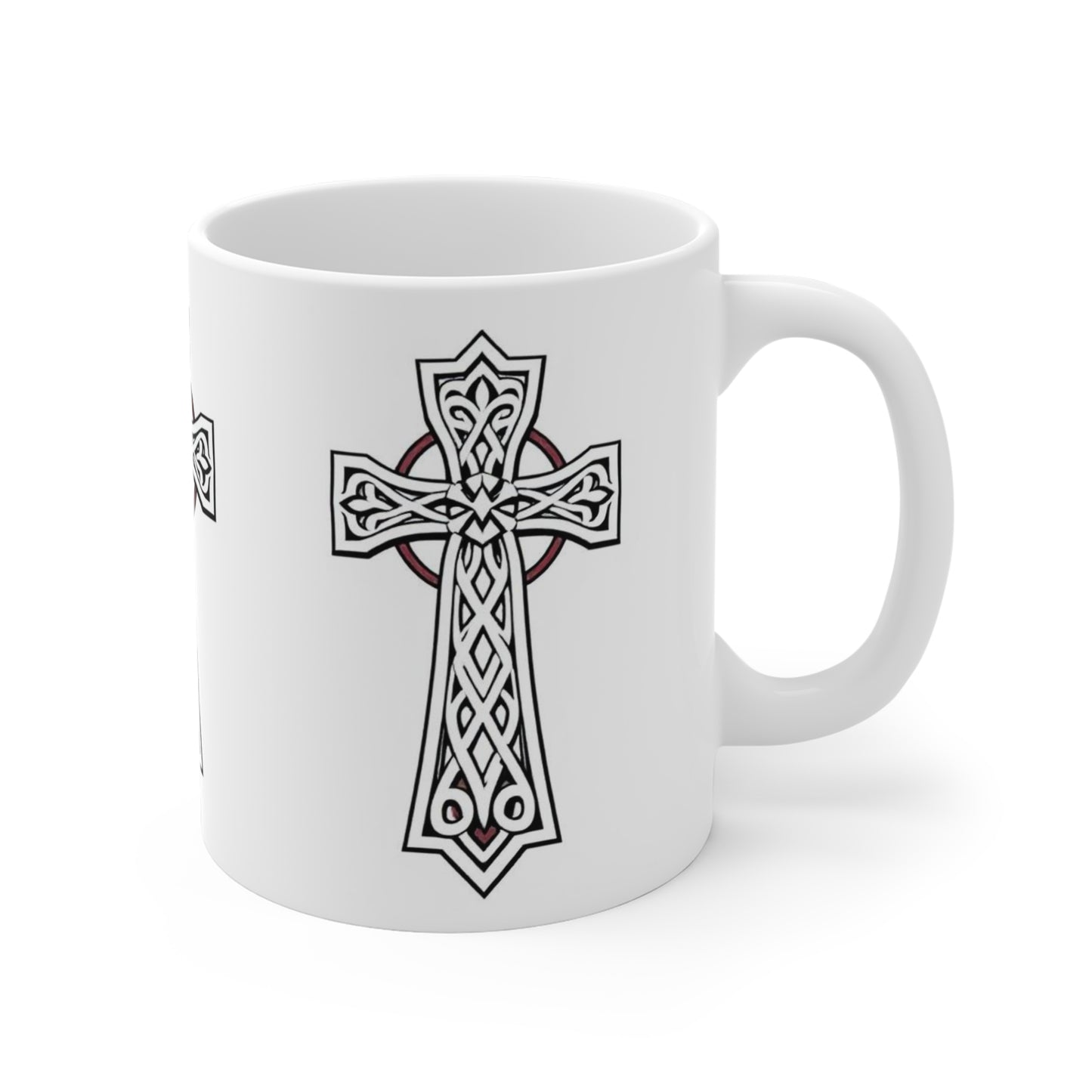 Celtic Cross Christian Coffee Mug – 11oz & 15oz Ceramic Faith Cup