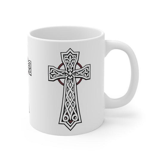 Celtic Cross Christian Coffee Mug – 11oz & 15oz Ceramic Faith Cup