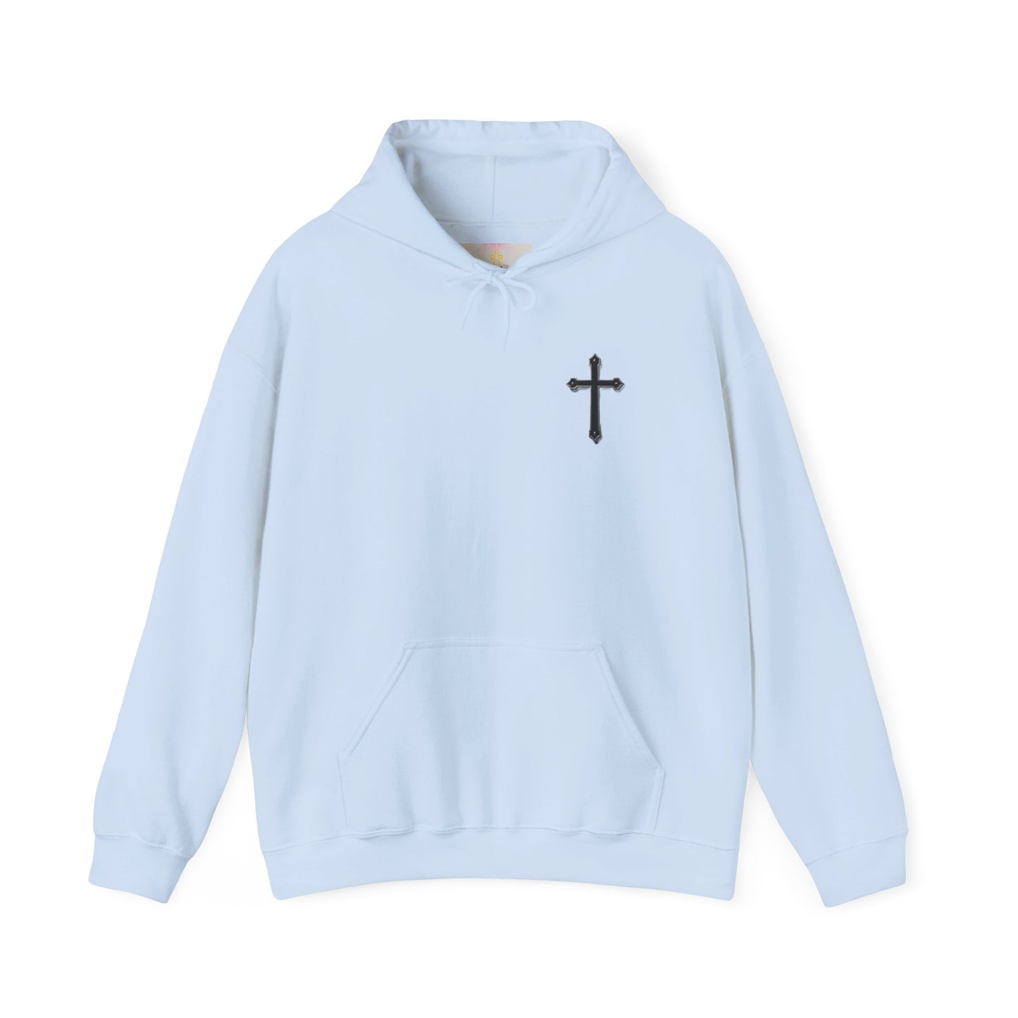 Warrior’s Black Cross Men’s Hoodie – Front & Back Christian Apparel | Ephesians 6:11